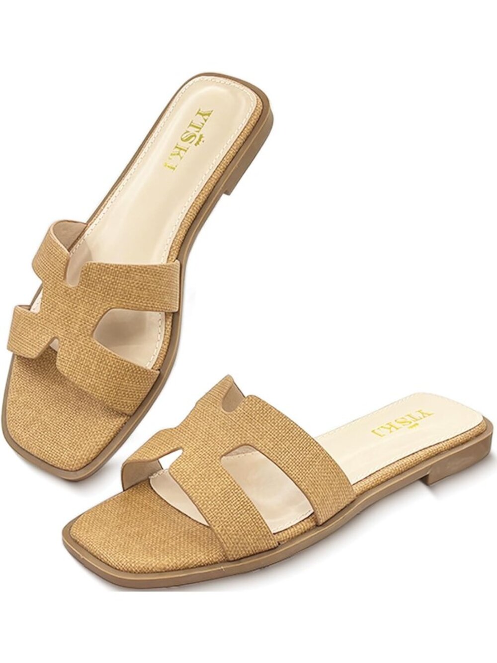 🆕Women's Raffia Comfortable Flat Open Toe Casual Wide Width Cute Shoes